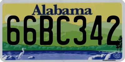 AL license plate 66BC342