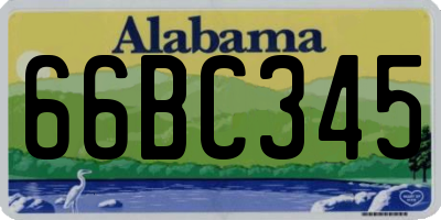 AL license plate 66BC345
