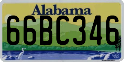 AL license plate 66BC346