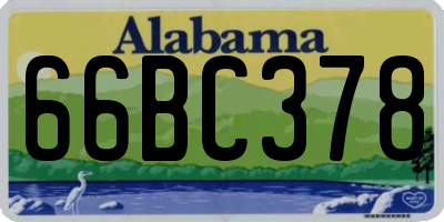 AL license plate 66BC378