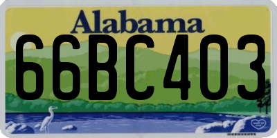 AL license plate 66BC403