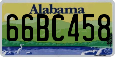 AL license plate 66BC458