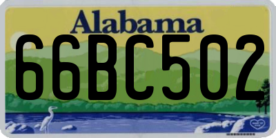 AL license plate 66BC502