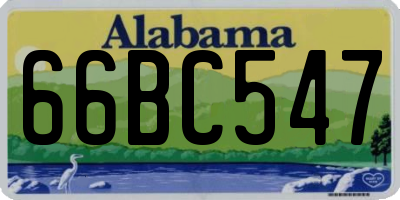 AL license plate 66BC547
