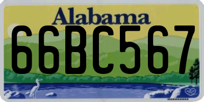 AL license plate 66BC567