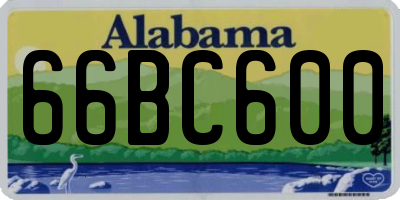 AL license plate 66BC600