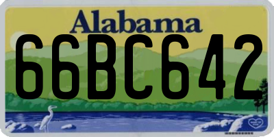 AL license plate 66BC642