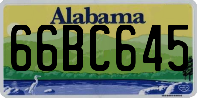 AL license plate 66BC645