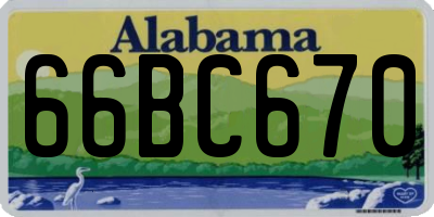 AL license plate 66BC670