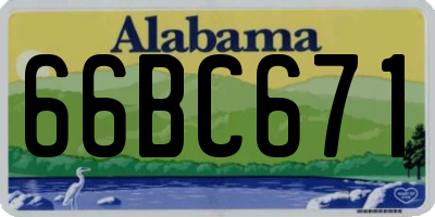 AL license plate 66BC671