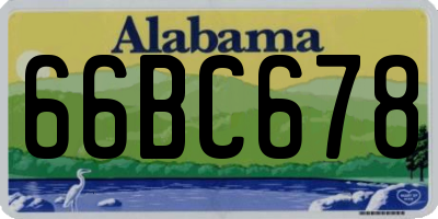 AL license plate 66BC678