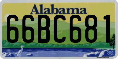 AL license plate 66BC681