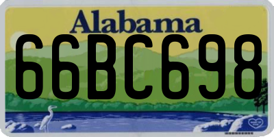 AL license plate 66BC698