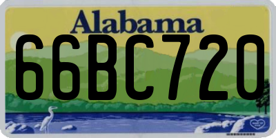 AL license plate 66BC720
