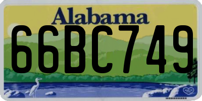 AL license plate 66BC749