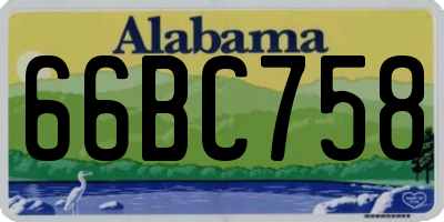 AL license plate 66BC758