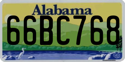 AL license plate 66BC768