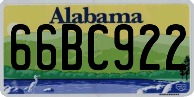 AL license plate 66BC922