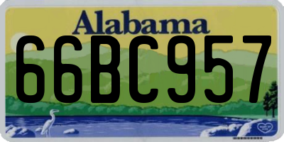 AL license plate 66BC957