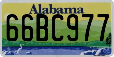 AL license plate 66BC977