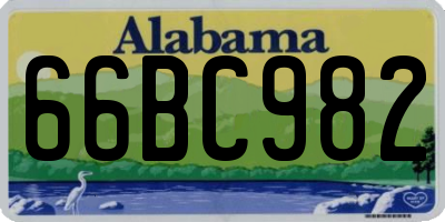 AL license plate 66BC982