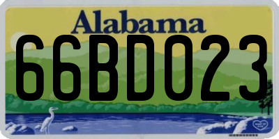 AL license plate 66BD023