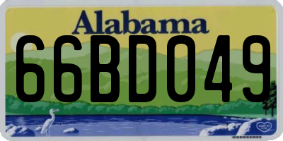 AL license plate 66BD049