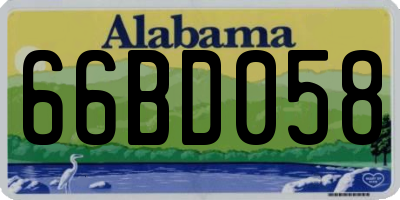 AL license plate 66BD058