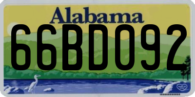 AL license plate 66BD092