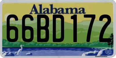 AL license plate 66BD172