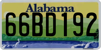 AL license plate 66BD192