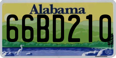 AL license plate 66BD210