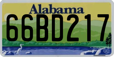 AL license plate 66BD217