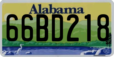 AL license plate 66BD218