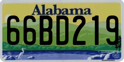 AL license plate 66BD219