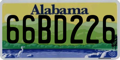 AL license plate 66BD226