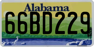 AL license plate 66BD229