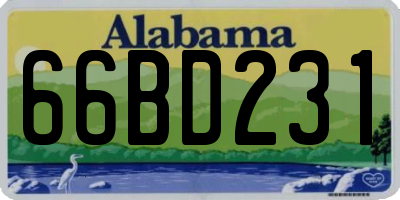 AL license plate 66BD231