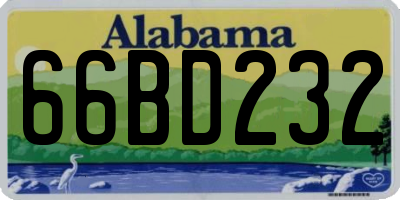 AL license plate 66BD232