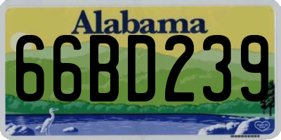 AL license plate 66BD239