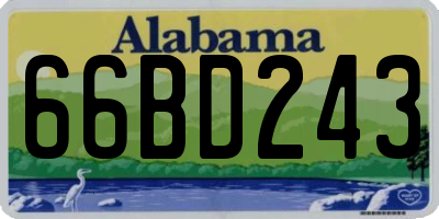 AL license plate 66BD243
