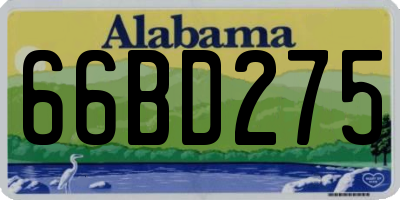 AL license plate 66BD275