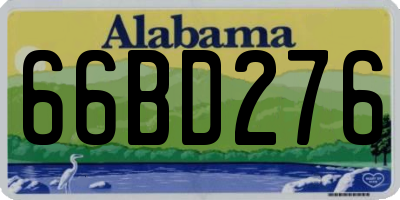 AL license plate 66BD276