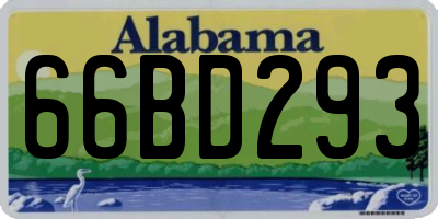 AL license plate 66BD293