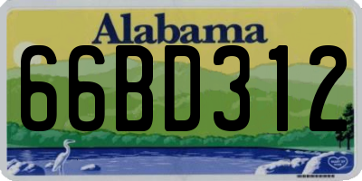 AL license plate 66BD312