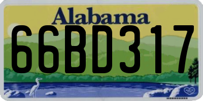 AL license plate 66BD317