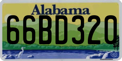 AL license plate 66BD320