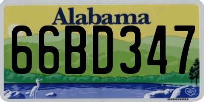 AL license plate 66BD347
