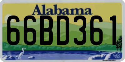 AL license plate 66BD361