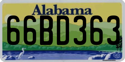 AL license plate 66BD363